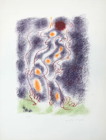 Lithograph Masson - Les amoureux