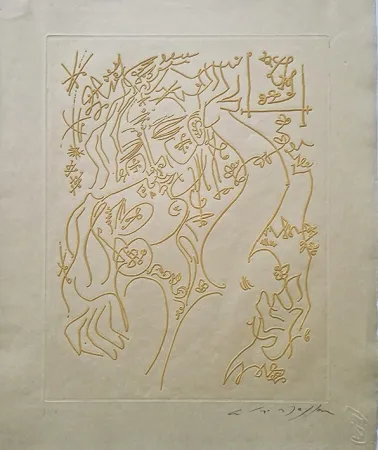 Engraving Masson - Les Erophages