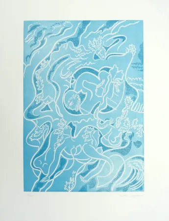 Engraving Masson - Les Sirènes 