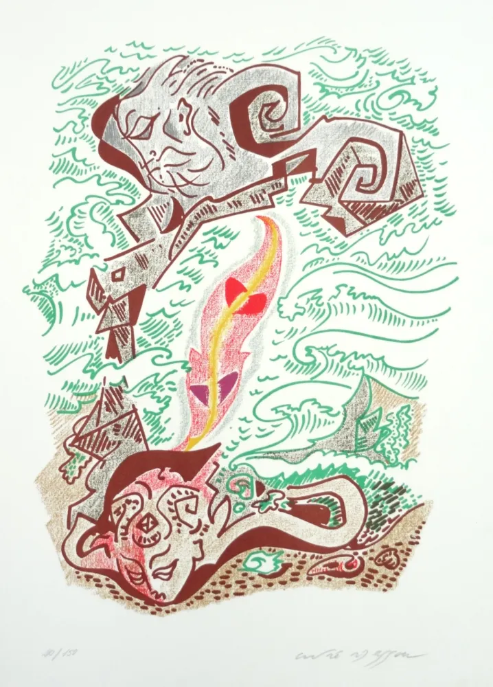 Lithograph Masson - Les sonnets de Louise Labé 4