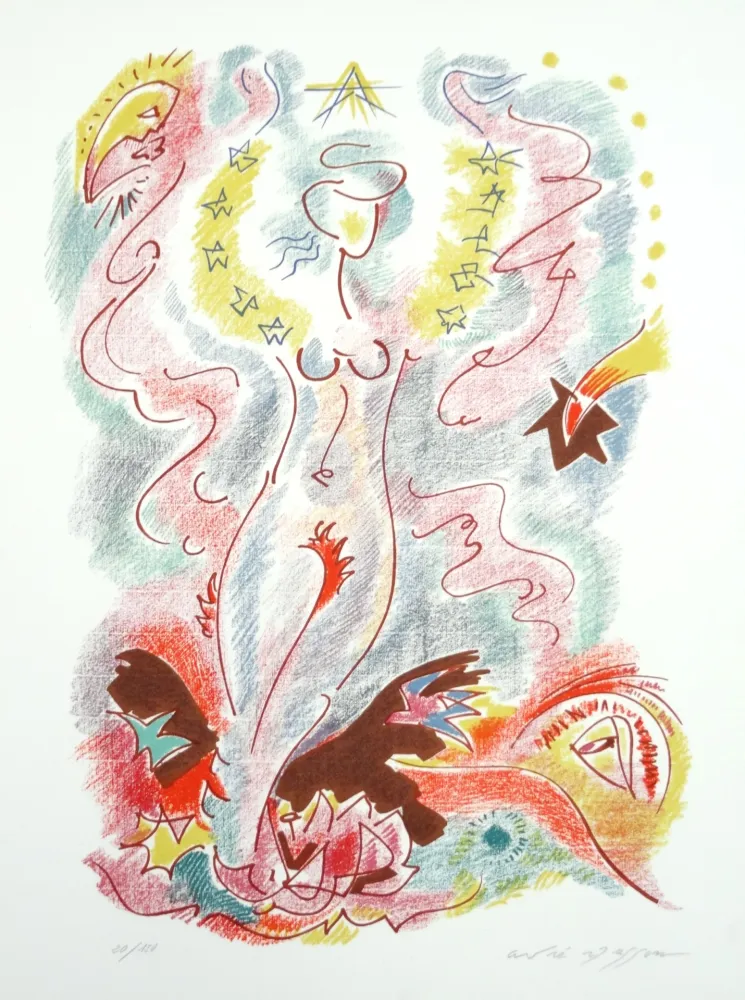 Lithograph Masson - Les sonnets de Louise Labé 5