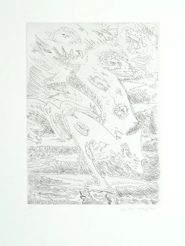 Engraving Masson - Métamorphose sur la cime