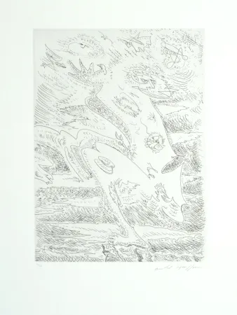 Engraving Masson - Métamorphose sur la cime