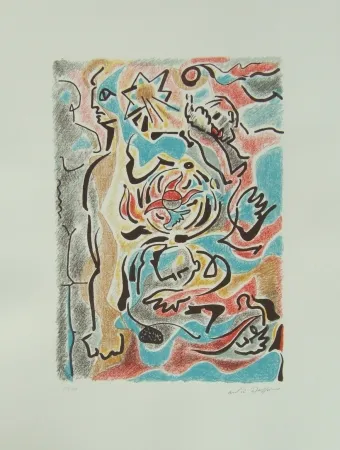 Lithograph Masson - Omaggio a Michelangelo