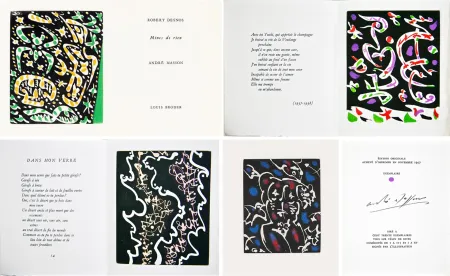 Illustrated Book Masson - R. Desnos: MINES DE RIEN. 4 gravures originales. Suite de 16 gravures signées (1957)