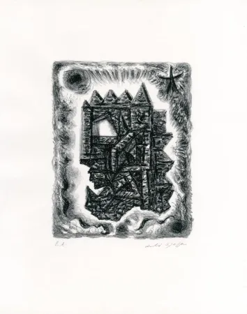 Lithograph Masson - Ruine