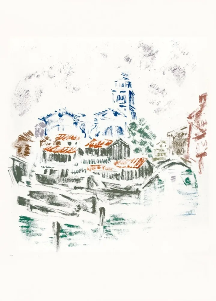 Lithograph Masson - San Trovaso (Voyage à Venise)