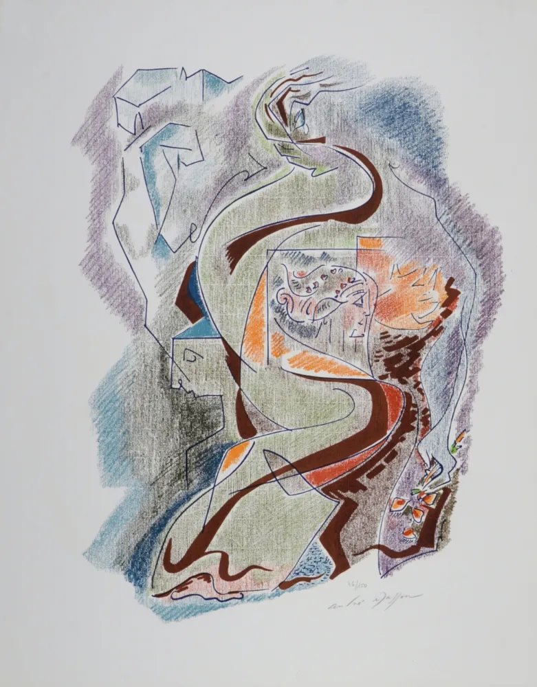 Lithograph Masson - Sonnets de Louise Labé #1, 1972, Hand-signed!