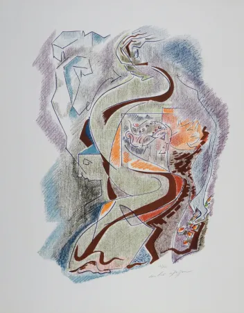 Lithograph Masson - Sonnets de Louise Labé #1, 1972, Hand-signed!