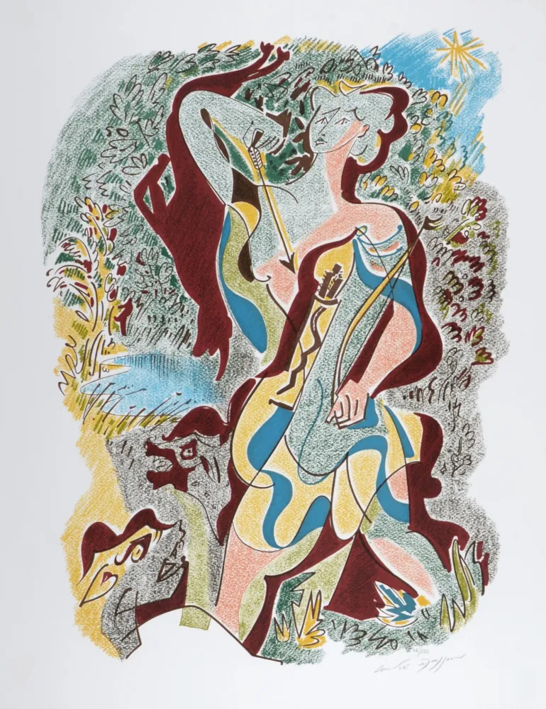 Lithograph Masson - Sonnets de Louise Labé #4, 1972, Hand signed!