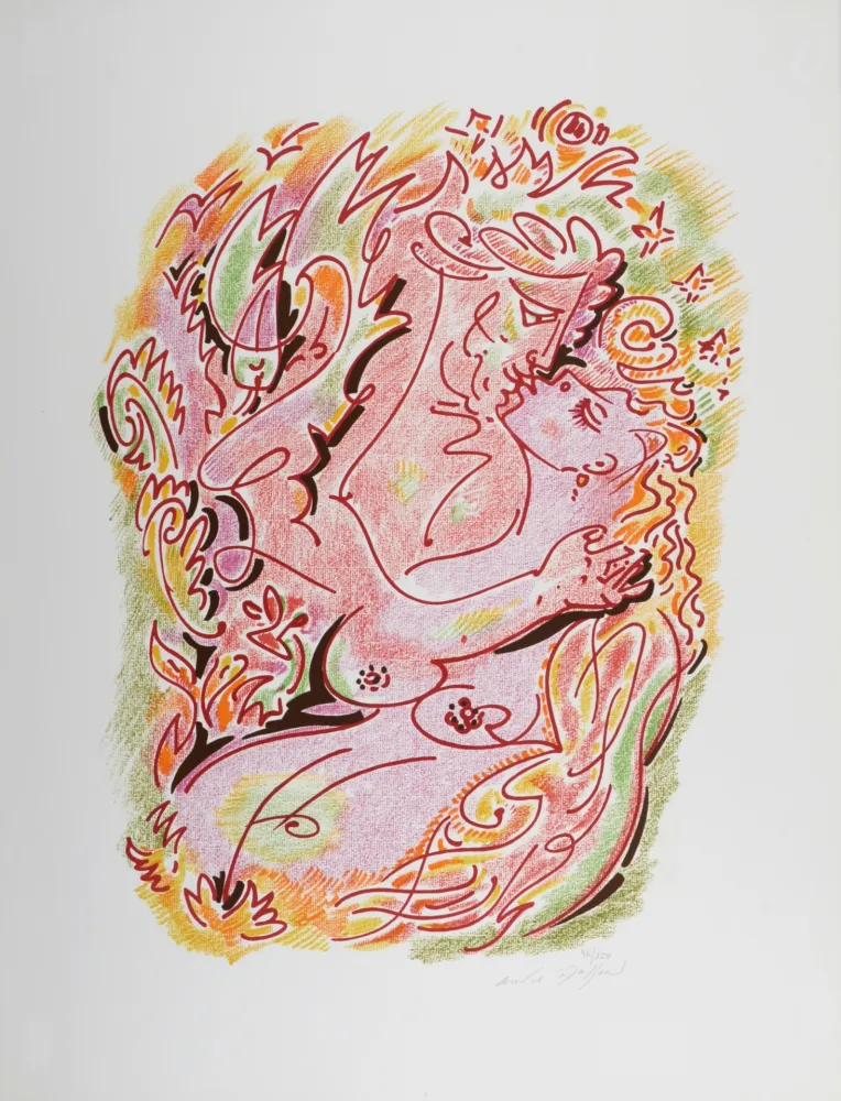 Lithograph Masson - Sonnets de Louise Labé #6, 1972, Hand-signed!