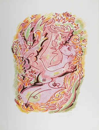 Lithograph Masson - Sonnets de Louise Labé #6, 1972, Hand-signed!