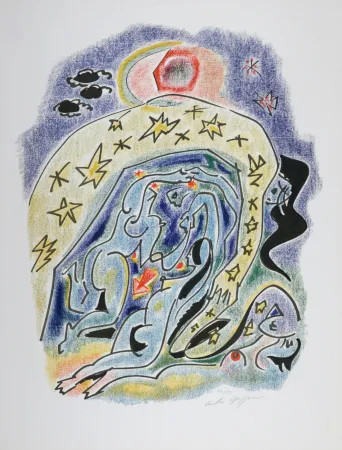 Lithograph Masson - Sonnets de Louise Labé #8, 1972 - Hand signed!