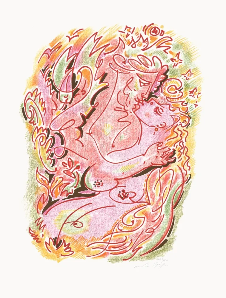 Lithograph Masson - Sonnets Louise Labé