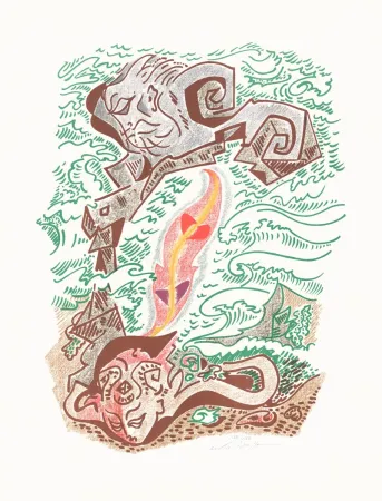 Lithograph Masson - Sonnets Louise Labé