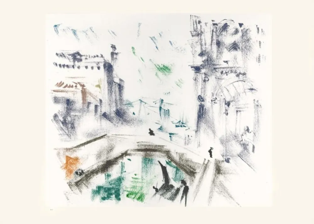 Lithograph Masson - Un campo le matin (Voyage à Venise)