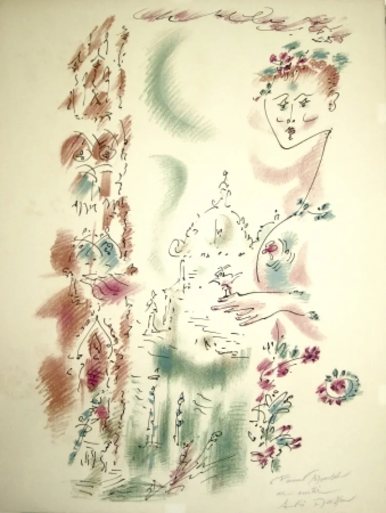 Lithograph Masson - Venise en fleurs
