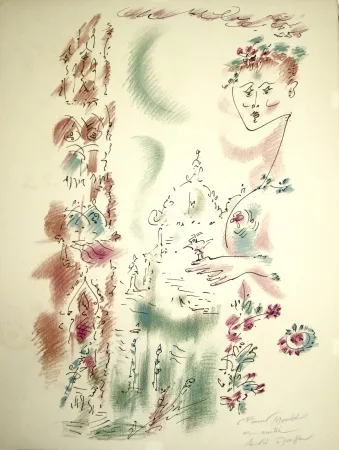 Lithograph Masson - Venise en fleurs