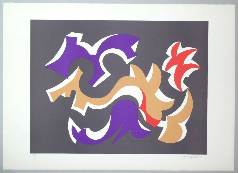 Lithograph Mastroianni  - Composizione