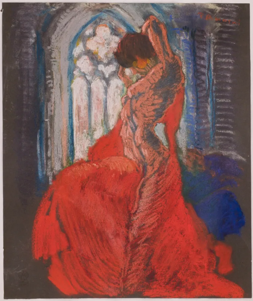 No Technical Masui - Danseuse au voile rouge et vitrail