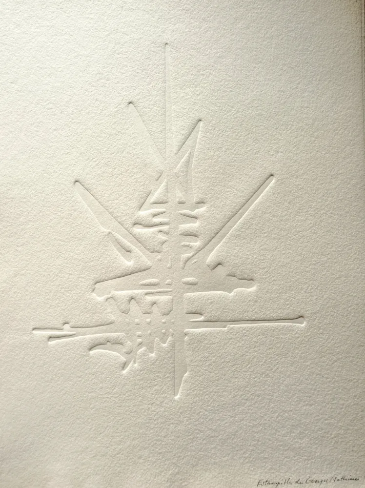 No Technical Mathieu - Georges Mathieu (1921-2012) - Composition abstraite2, Estampille signee a la main 