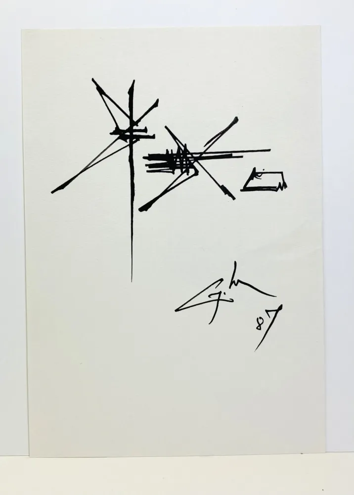 No Technical Mathieu - Georges Mathieu (1921-2012). Dessin à l'encre. 1987. 
