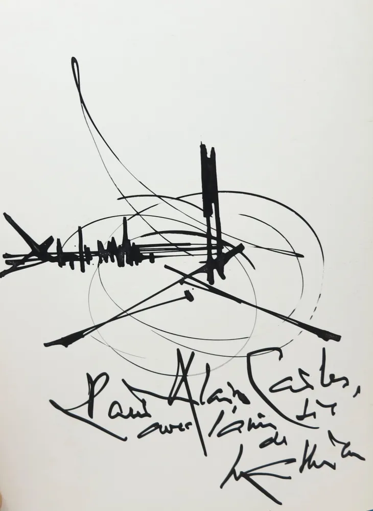 No Technical Mathieu - Georges Mathieu (1921-2012). Encre et pinceau. Signé. 