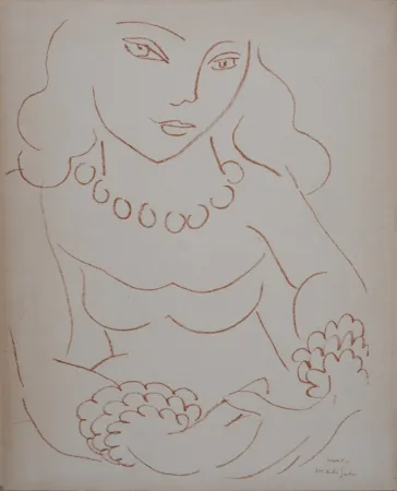 Lithograph Matisse (After) - Portrait de femme