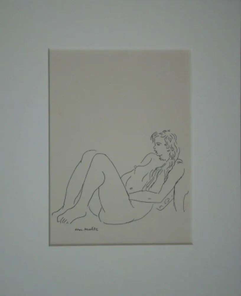 Lithograph Matisse - Assis nu