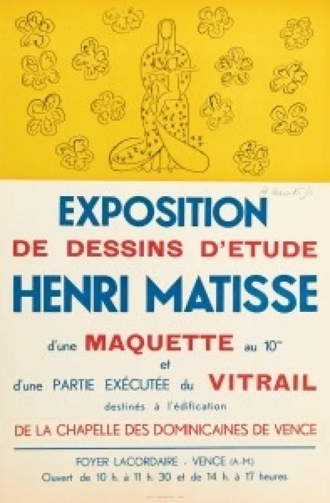 Lithograph Matisse - Exposition de dessins d'étude ,Vence 