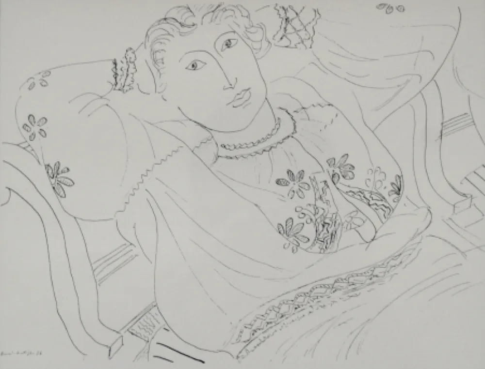 Lithograph Matisse - Femme sur chaise longue