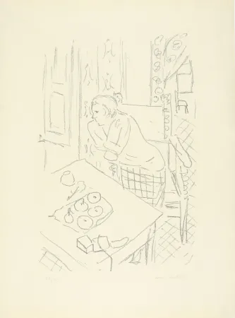 Lithograph Matisse - Figure dans un intérieur