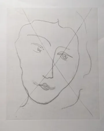 Engraving Matisse - Jeune femme mélancolique