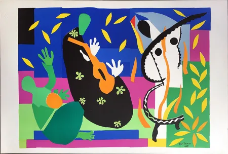 Lithograph Matisse - LA TRISTESSE DU ROI. Lithographie sur vélin d'Arches (tirage original édité par Tériade, 1958)
