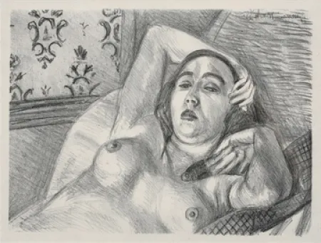 Lithograph Matisse - Le repos du modele