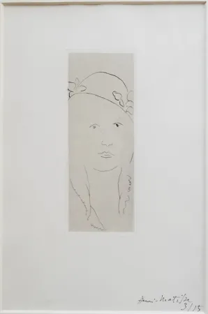 Etching Matisse - Loulou au chapeau fleuri