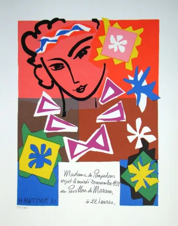 Screenprint Matisse - Madame de Pompadour, 1951