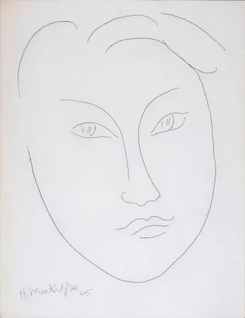 Engraving Matisse - Masque de jeune garçon, 1946