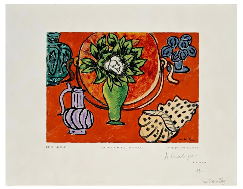 Woodcut Matisse - Nature Morte au Magnolia
