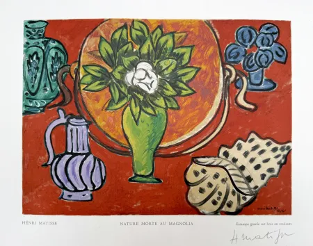 Woodcut Matisse - Nature Morte au Magnolia 