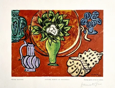 Woodcut Matisse - Nature Morte au Magnolia