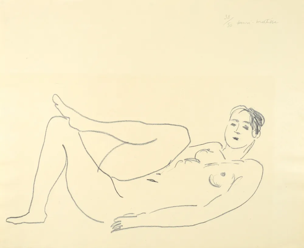 Lithograph Matisse - Nu couché, jambe repliée - Étude de jambes