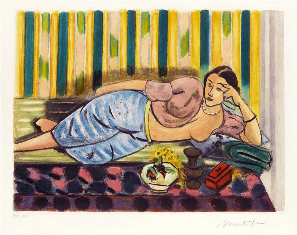 Aquatint Matisse - Odalisque au Coffret Rouge (Odalisque with Red Box)