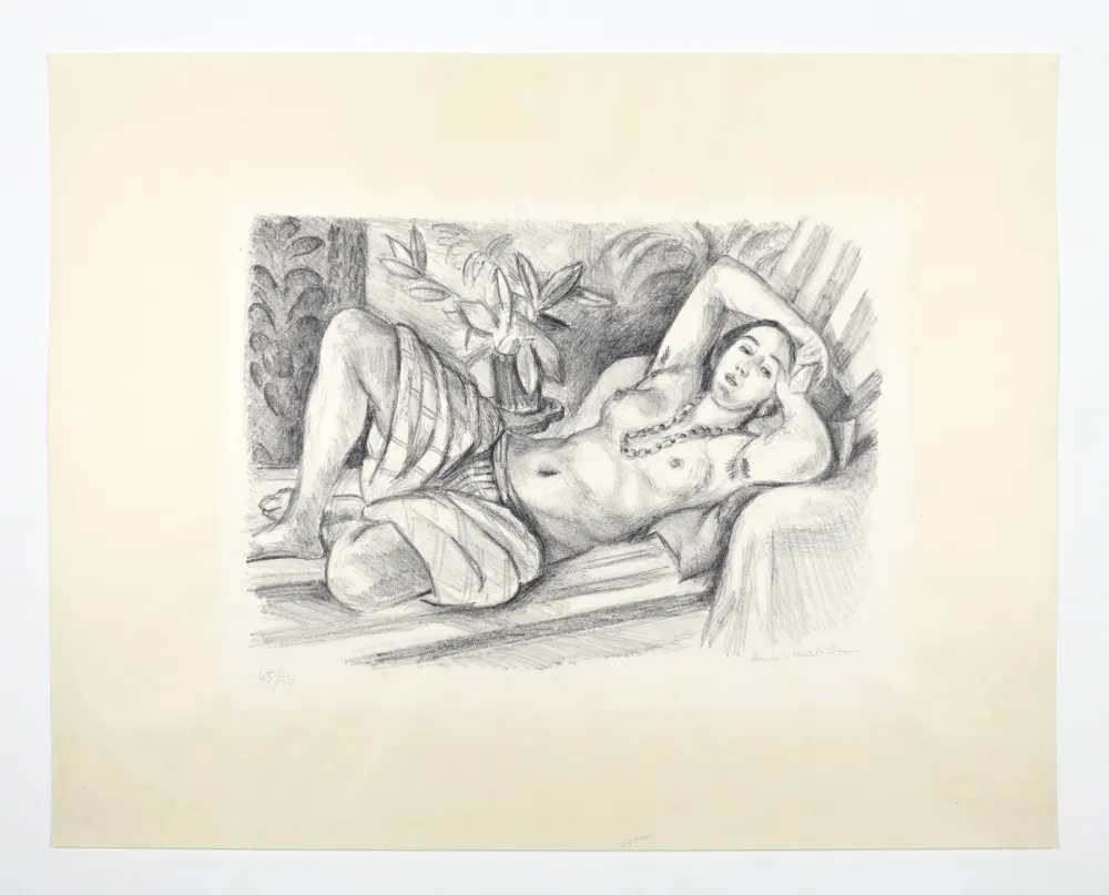 Lithograph Matisse - Odalisque au Magnolia