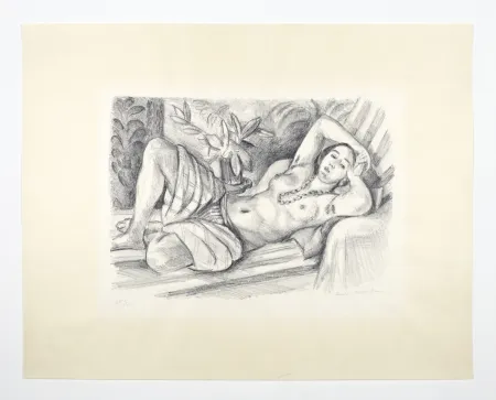 Lithograph Matisse - Odalisque au Magnolia