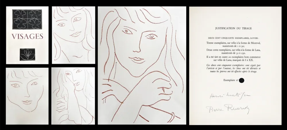 Illustrated Book Matisse - P. Reverdy. VISAGES. 14 lithographies (1946)