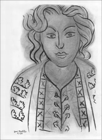 Lithograph Matisse - Portrait. 1938.