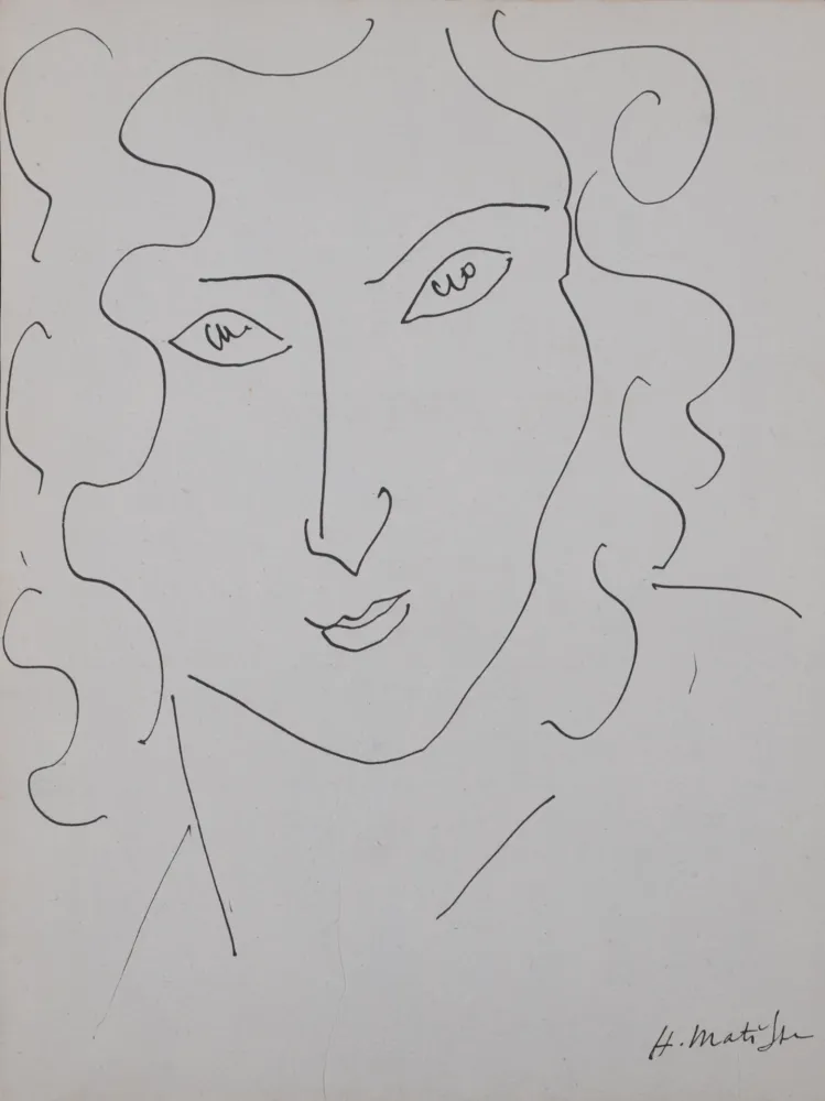 Lithograph Matisse - Portrait de femme, 1947