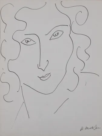 Lithograph Matisse - Portrait de femme, 1947