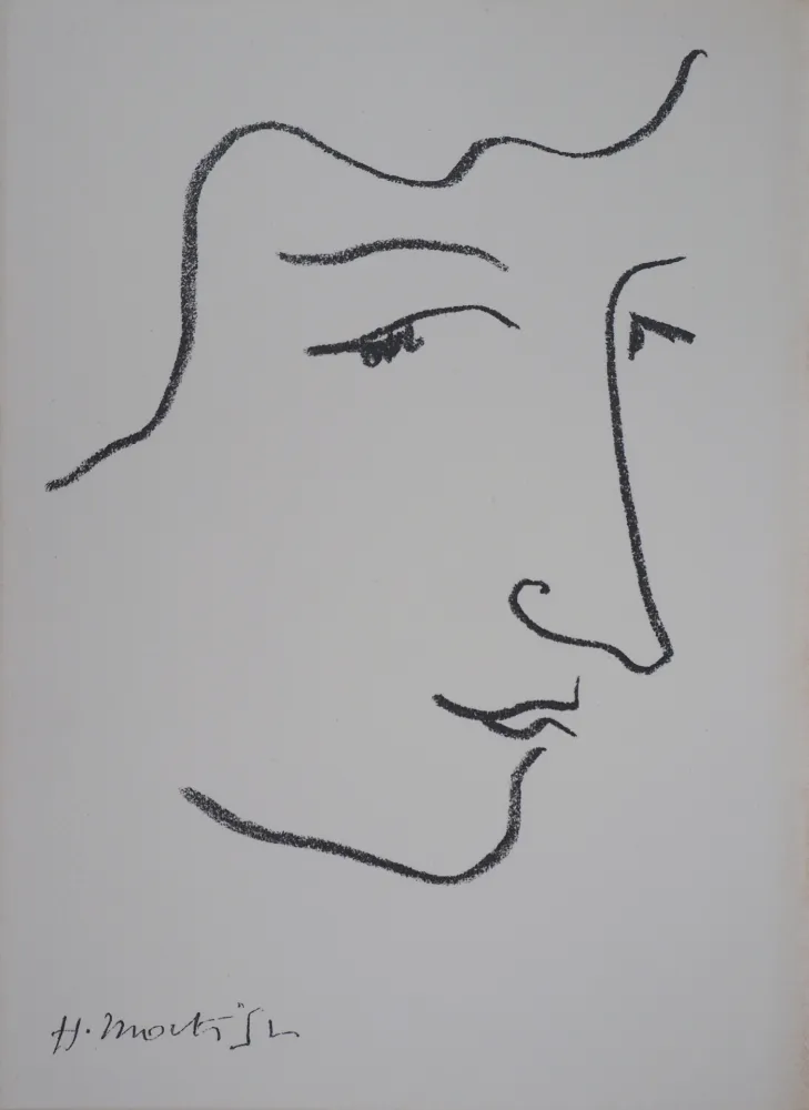 Lithograph Matisse - Portrait de profi